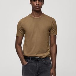 MANGO MAN Men Pure Cotton Slim Fit T-shirt-picture-35