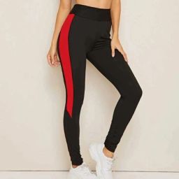 Solid Women Black, Red Tights-image-6