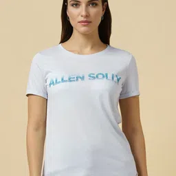 Allen Solly Woman Women Typography Printed Round Neck Casual T-shirt-image-93