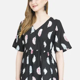 MANKSH Print Flared Sleeve Empire Top image 4