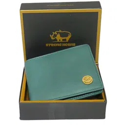 STRONG HORNS Men Brand Logo Leather Two Fold Wallet-28