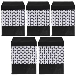 Kuber Industries Black & White 5 Pieces Printed Reusable Multi-Utility Organisers image 2