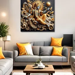 OLIVE TREE Black & Yellow 1 Piece Canvas Religious Wall Paintings-image-61