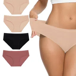 EMBATA Pack of 4 Women Mid-Rise Cotton Bikini Briefs-picture-47