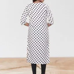 KANUDA Women White Crepe A-Line Kurtas-picture-16