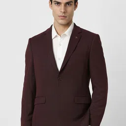 Van Heusen Textured Slim Fit Long Sleeves Single Breasted Blazer-image-65