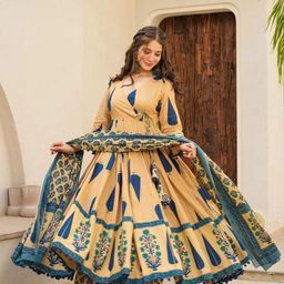 Wedani Women Ethnic Motifs Printed Anarkali Kurta with Palazzo & Dupatta-image-16