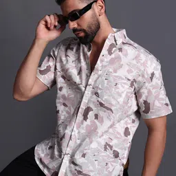 Mast & Harbour Men Standard Fit Abstract Printed Spread Collar Casual Shirt-picture-30
