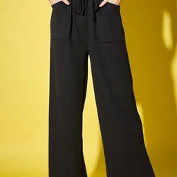 QIOA Women Relaxed High-Rise Cargos Trousers-image-84