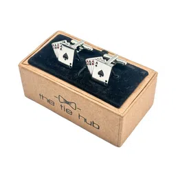 The Tie Hub Men Poker Printed Rectangle Cufflink-image-69