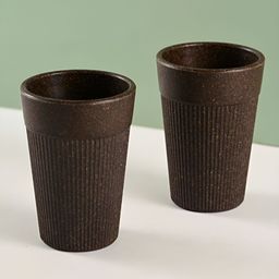 eha Brown 2 Pieces Striped Matte Cups-350 ml Each-image-29