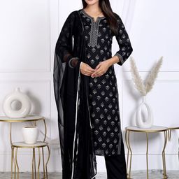 Veshviti Women Ethnic Printed Regular Kurta with Trousers & With Dupatta-picture-48