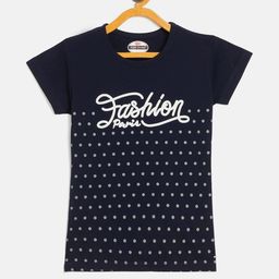 Fort Divine girls Talking Wording printed top NAVY-image-19