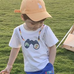 LULU & SKY Boys Typography Printed Organic Cotton Raw Edge T-shirt-image-47