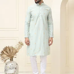SOJANYA Men Printed Regular Kurta with Churidar image 1