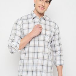 Duke Men Slim Fit Windowpane Checks Opaque Checked Casual Shirt-image-29