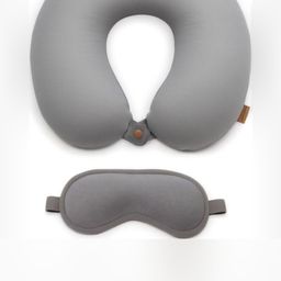 Pum Pum Grey Set of 2 Fibre Filled Polycotton Ultra Soft Travel Pillow-14