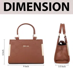 FOMMIL Textured Structured Satchel With Cut Work image 2