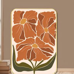 SAF White & Brown Vintage Floral Sparkle Lamination Wooden Wall Art-image-86