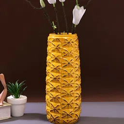 TAYHAA Yellow & Brown Ceramic Flower Vase-image-18