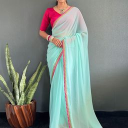 Mitera Embellished Georgette Lace Border Saree-image-67