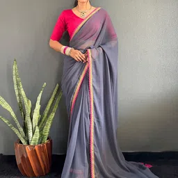 Panzora Embellished Georgette Lace Border Saree-image-94