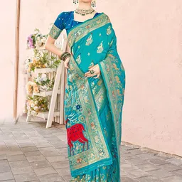 Anouk Woven Design Zari Saree-image-70