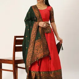 Payu Semi-Stitched Lehenga & Unstitched Blouse With Dupatta-picture-35