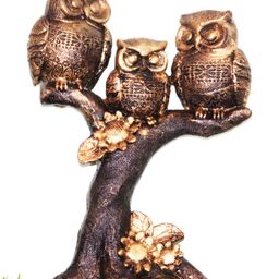 BECKON VENTURE Gold-Toned Owl Statue Showpiece-image-96