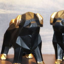 BECKON VENTURE Gold-Toned & Black 2 Pieces Dog Textured Figurine Showpieces-image-18