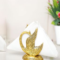Kridaykraft Gold-Toned 2 Pieces Swam Napkin Holder Showpiece-image-87