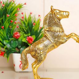 Kridaykraft Gold-Toned Jumping Horse Figurine Showpiece-image-50