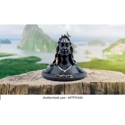 Navyaksh Black & Gold Toned Adiyogi Shiva Idol Showpiece-image-92