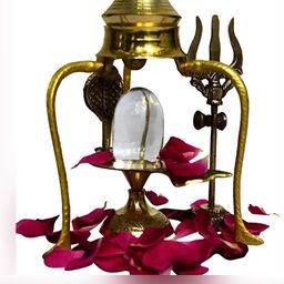 Navyaksh Gold-Tone & White Religious Idol  Shiva Lingam Showpiece-image-99