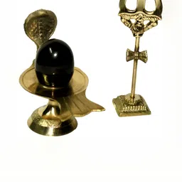 Navyaksh Black and GoldToned Cystal Sligram Shiva Linag Lingam Showpiece-image-5
