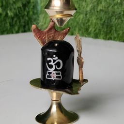Navyaksh Black & Gold-Tone Religious Idol Shiva Lingam Showpiece-image-63
