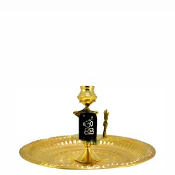 Navyaksh Black & Gold  Shiva Lingam Brass Abhishek Patra with Trishul and Nag Showpiece-image-44
