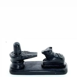 Navyaksh Black Marble Shiv Ling Murti With Nandhi Showpiece-image-87