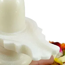 Navyaksh White Marble Shiv Ling Idol Murti Showpiece-picture-2
