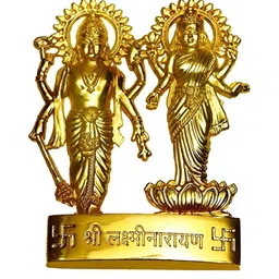 Navyaksh Gold Toned Brass Lord Laxmi And Vishnu Ji Showpiece-19