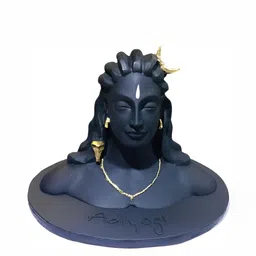Navyaksh Grey Polyresin Handcrafted Adiyogi Shiva God Showpiece-image-48