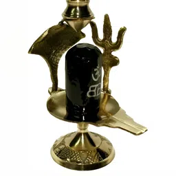 Navyaksh Black & Gold Toned Shaligram Brass Idol Showpiece-image-89