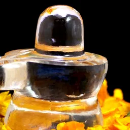 Navyaksh Transparent Shivling Shiva Crystal Showpiece-17
