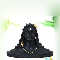 Navyaksh Black & Gold-Toned Brass Shaligram Shiva Ling Statue Idol Showpiece-picture-14