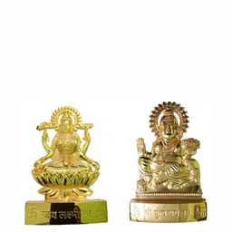 Navyaksh Gold Toned Laxmi Ganesh Ji Idol Showpiece-picture-11