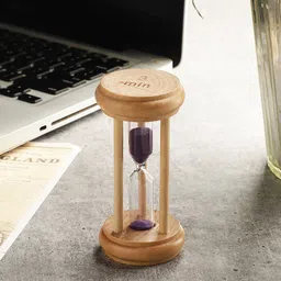 EXIM DECOR Purple & Brown 3 Minute Sand Timer Showpiece-image-92