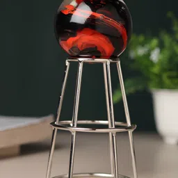 Decor de Maison Crystal Orb's Silver-Toned & Red Medium Curio Showpiece-image-72