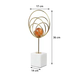 Decor de Maison Aurora Gold-Toned & Orange Medium Curio Showpiece-image-56