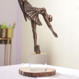 TAYHAA Copper-Toned Frolic Dancing Ballerina Showpiece-image-7