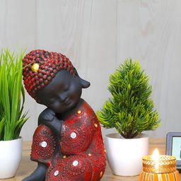 GW CREATIONS Red & Black Buddha Figurine Showpiece-image-67